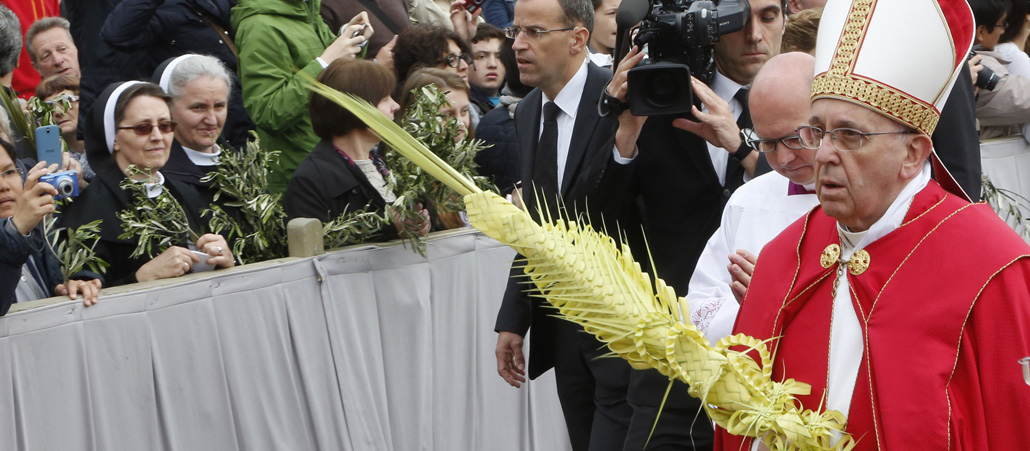 Palmsonntagsprozession mit Papst Franziskus.