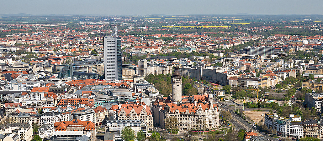 Blick über die Leipziger Innenstadt.
