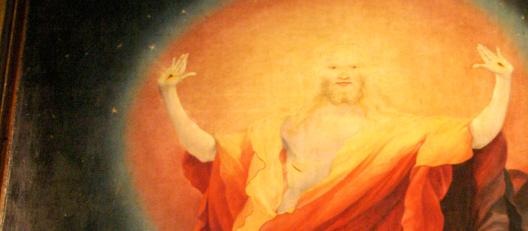 Die Auferstehungsszene auf dem Isenheimer Altar.
