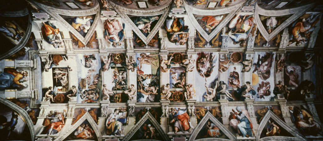 Die Decke der Sixtinischen Kapelle im Vatikan