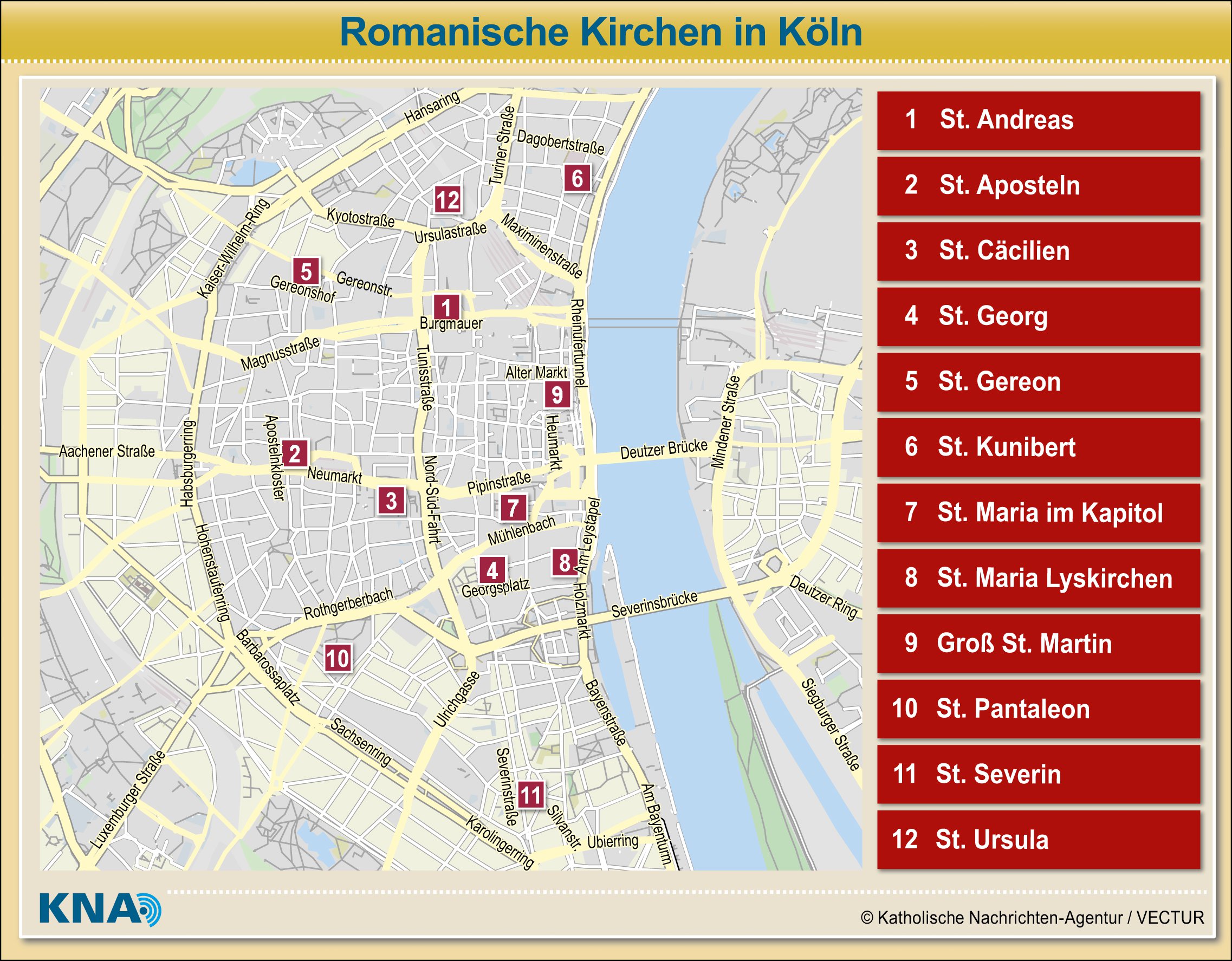 Romanische Kirchen in Köln.