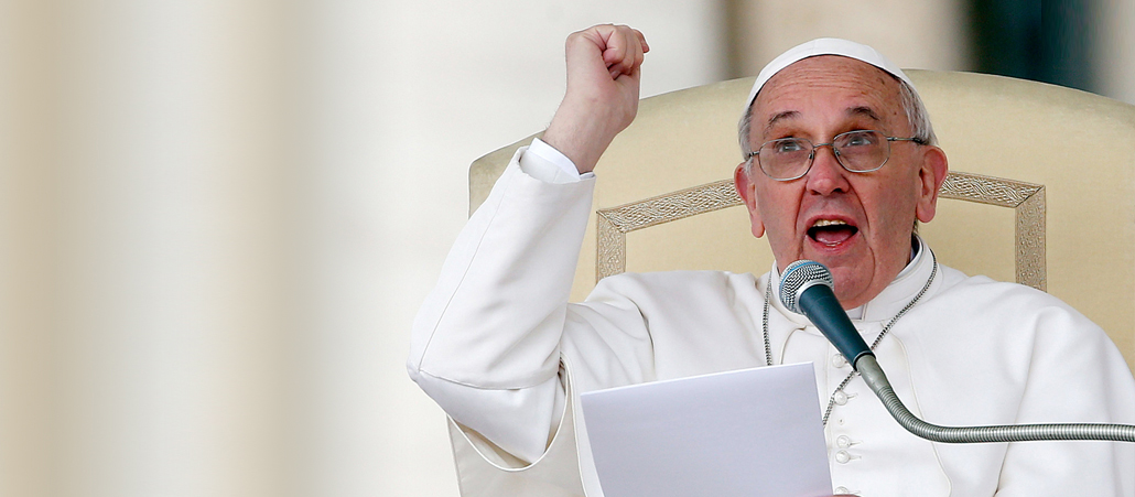 Papst Franziskus während der wöchentlichen Generalaudienz am 3. April 2013 auf dem Petersplatz in Rom