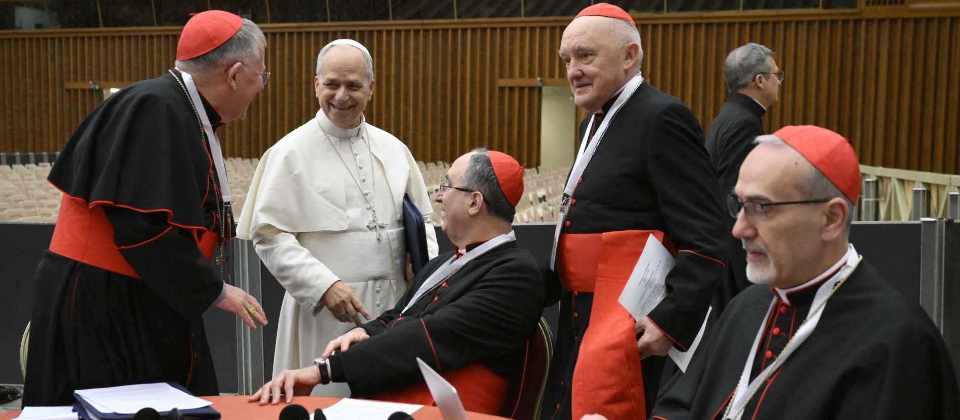 Kardinäle und Papst Leo XIV. beim ersten außerordentlichen Konsistorium in Januar