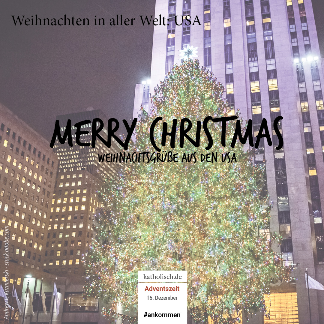 Weihnachtsbaum vor dem Rockefellercenter, New York.