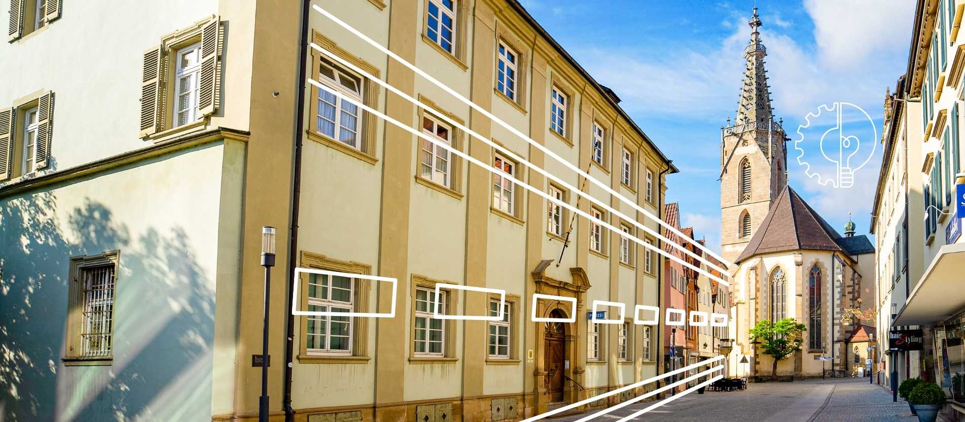 Auf dem Bild sieht man eine Straße in Rottenburg am Neckar