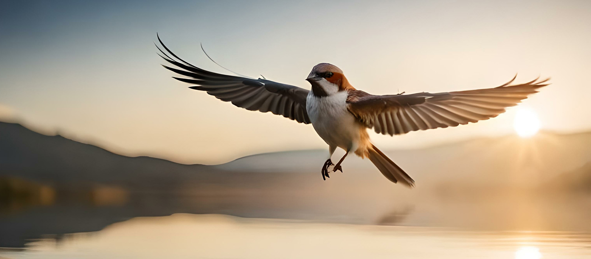 Spatz im Flug