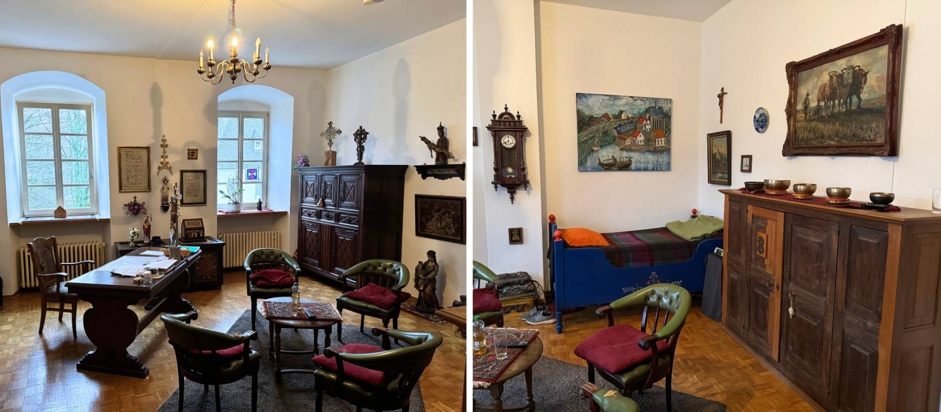 Arbeitszimmer, Schlafzimmer und Wohnzimmer in einem: Bruder Dirk nutzt nur ein Zimmer des Klosters für sich. 