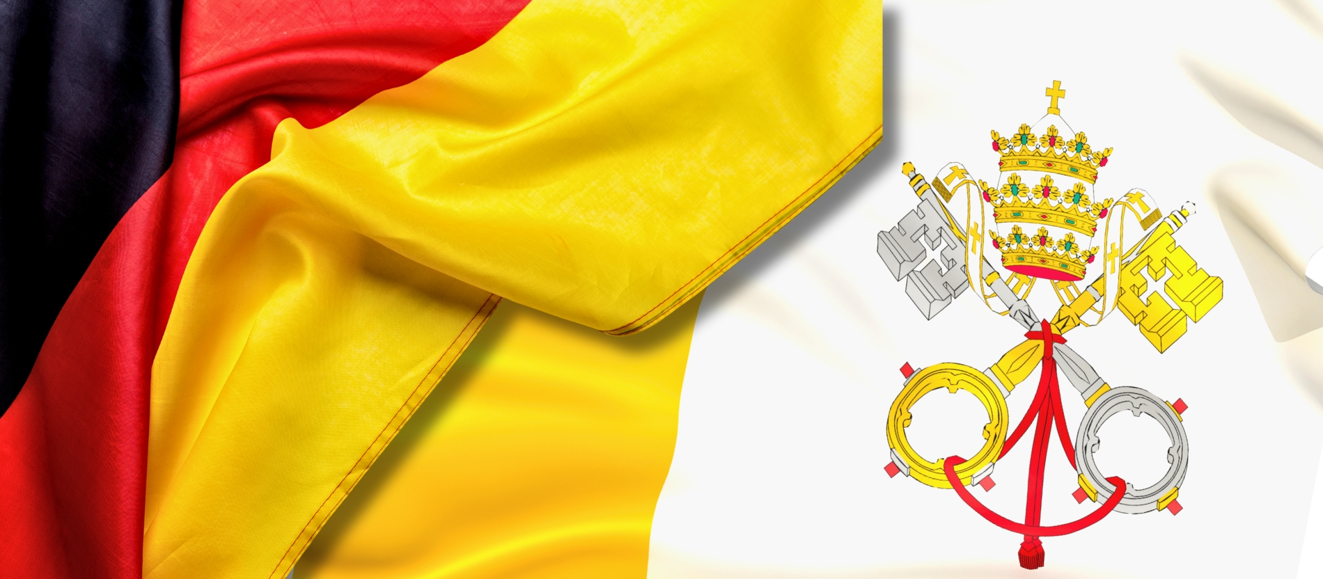 Deutschlandfahne und Vatikanfahne