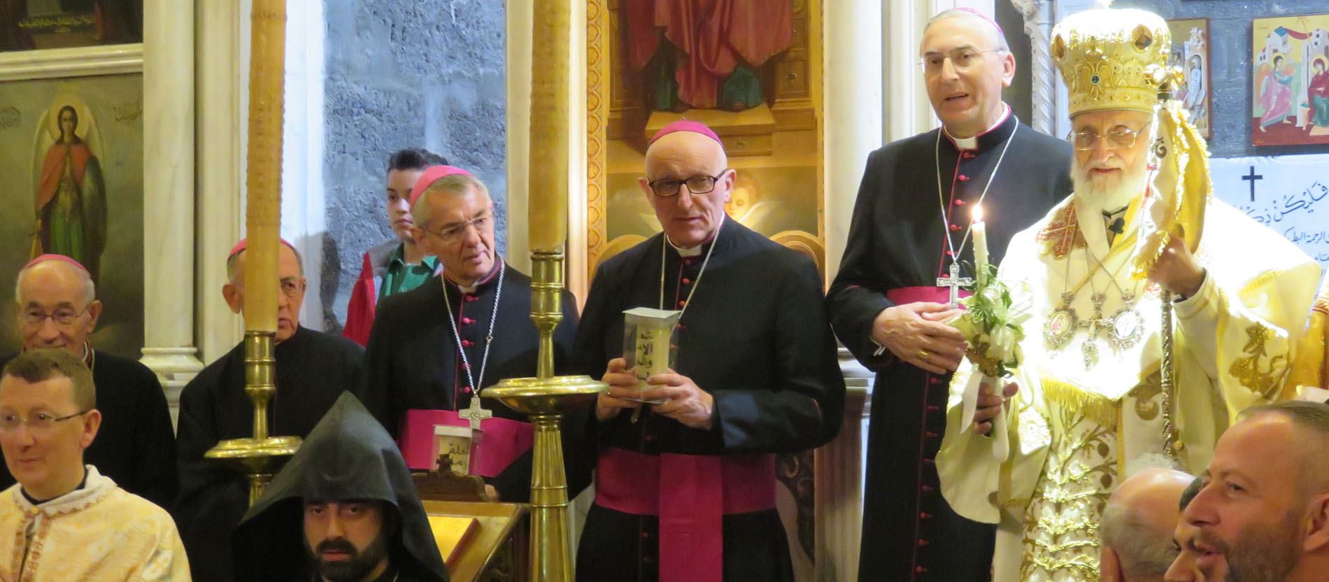 Während seines Kurzbesuchs in der syrischen Hauptstadt Damaskus feiert Erzbischof Ludwig Schick die Eucharistie.