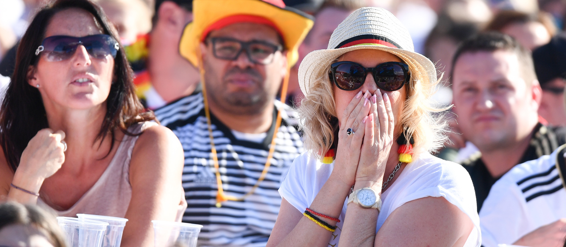 Enttäuschte Fans der deutschen Fußballnationalmannschaft