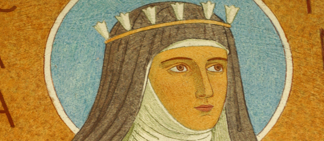 Hildegard von Bingen betet.
