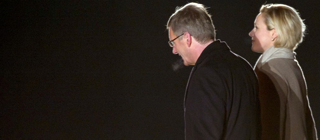 Christian Wulff und Ehefrau Bettina am Abend des Großen Zapfenstreichs für den Ex-Bundespräsidenten am Donnerstag, 08.März 2012 in Berlin.