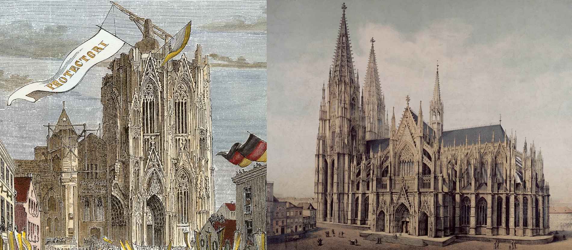 Dombaufest und fertiger Kölner Dom 1880.