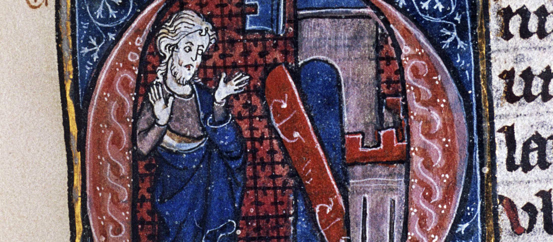 Der Prophet Nahum vor den einstürzenden Mauern der Stadt Ninive