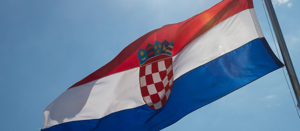 Die kroatische Flagge.