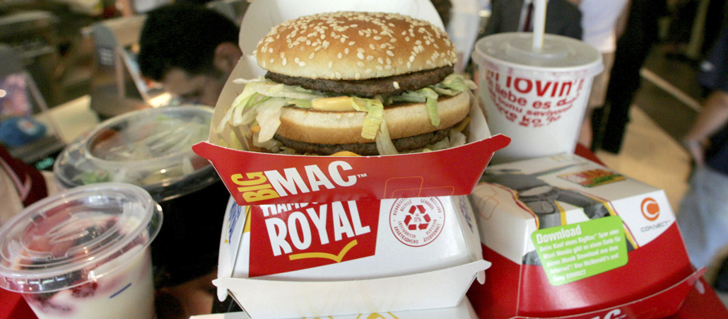 Produkte der Fast-Food-Kette Mc Donald's.