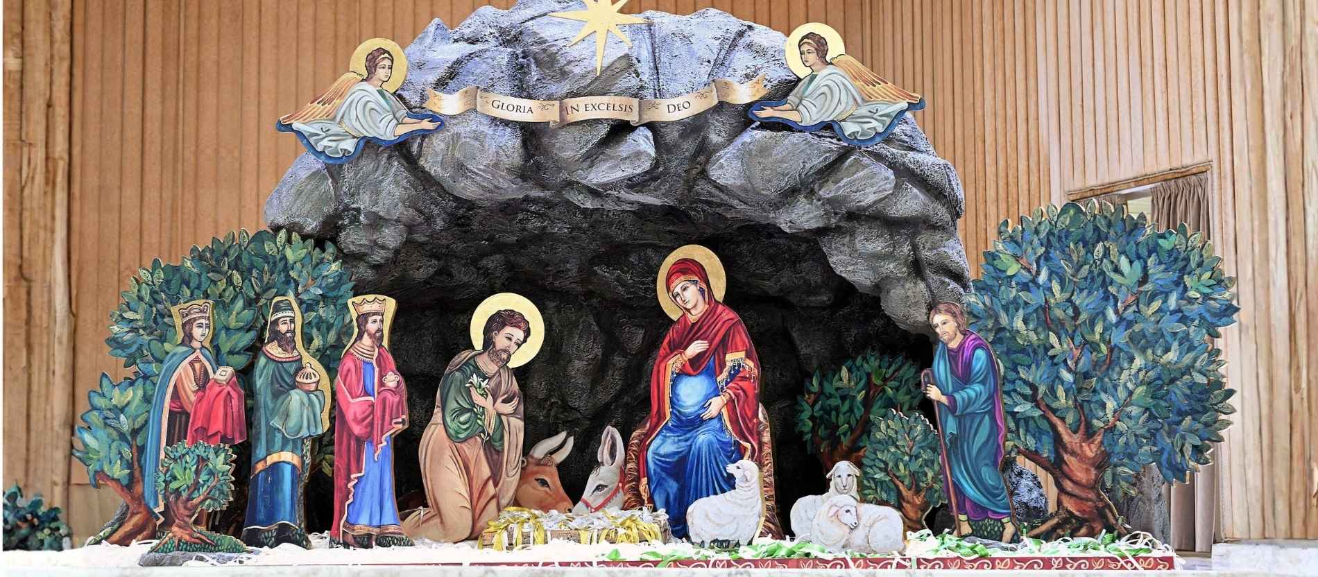 Das ist die diesjährige Krippe des Vatikans. 