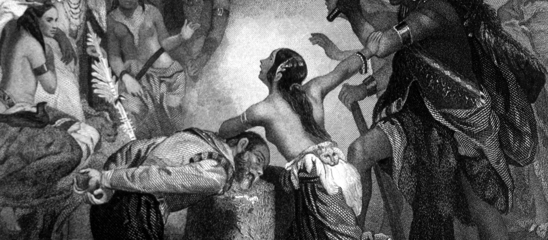 Pocahontas rettet das Leben von Captain John Smith.