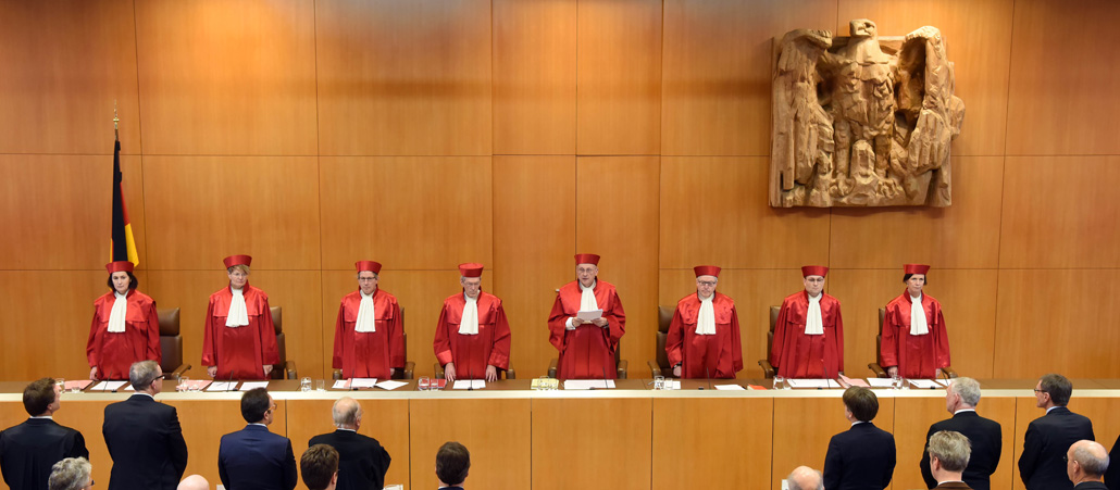 Der Erste Senat des Bundesverfassungsgerichts in Karlsruhe.