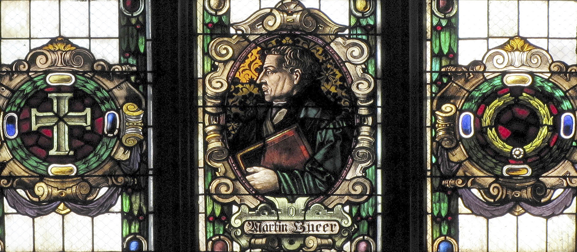 Fenster mit Porträt von Martin Bucer