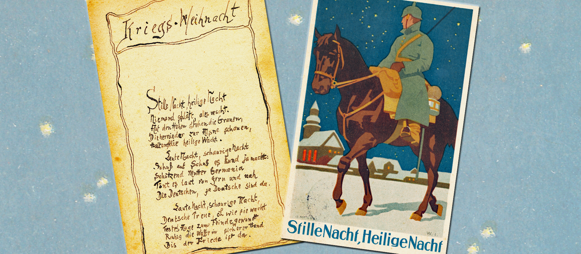 Zwei Weihnachtspostkarten aus dem Ersten Weltkrieg