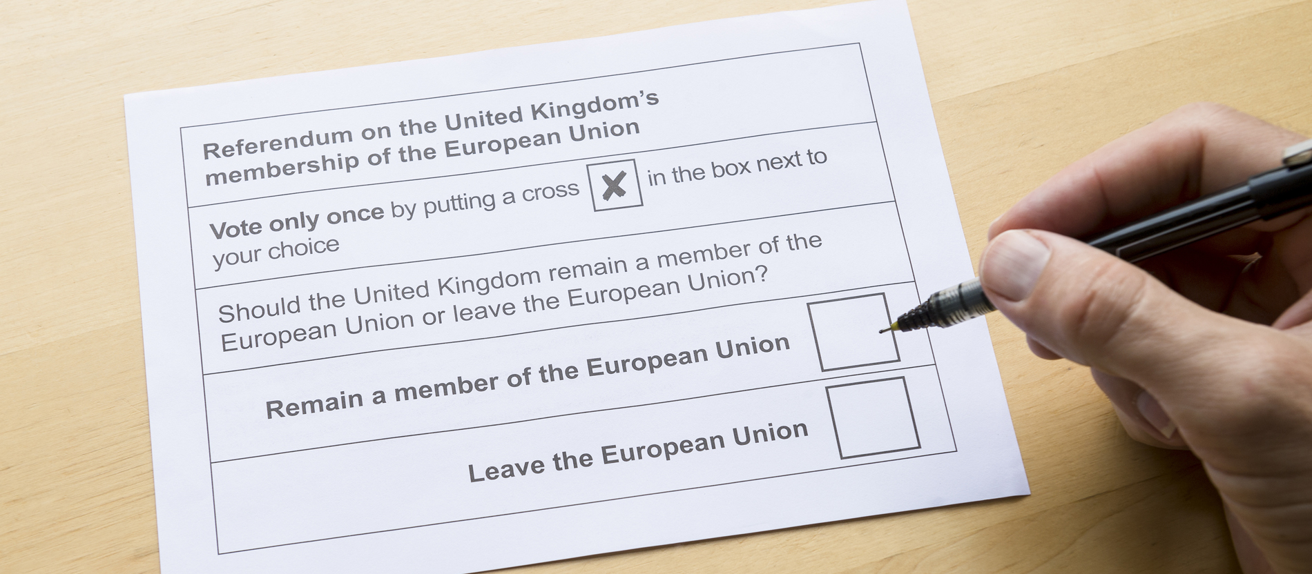 Abstimm-Zettel für das EU-Referendum