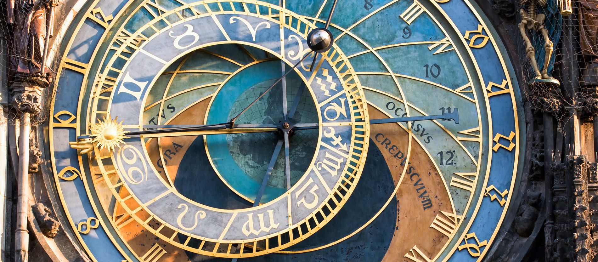 Die berühmte astronomische Rathausuhr in Prag.