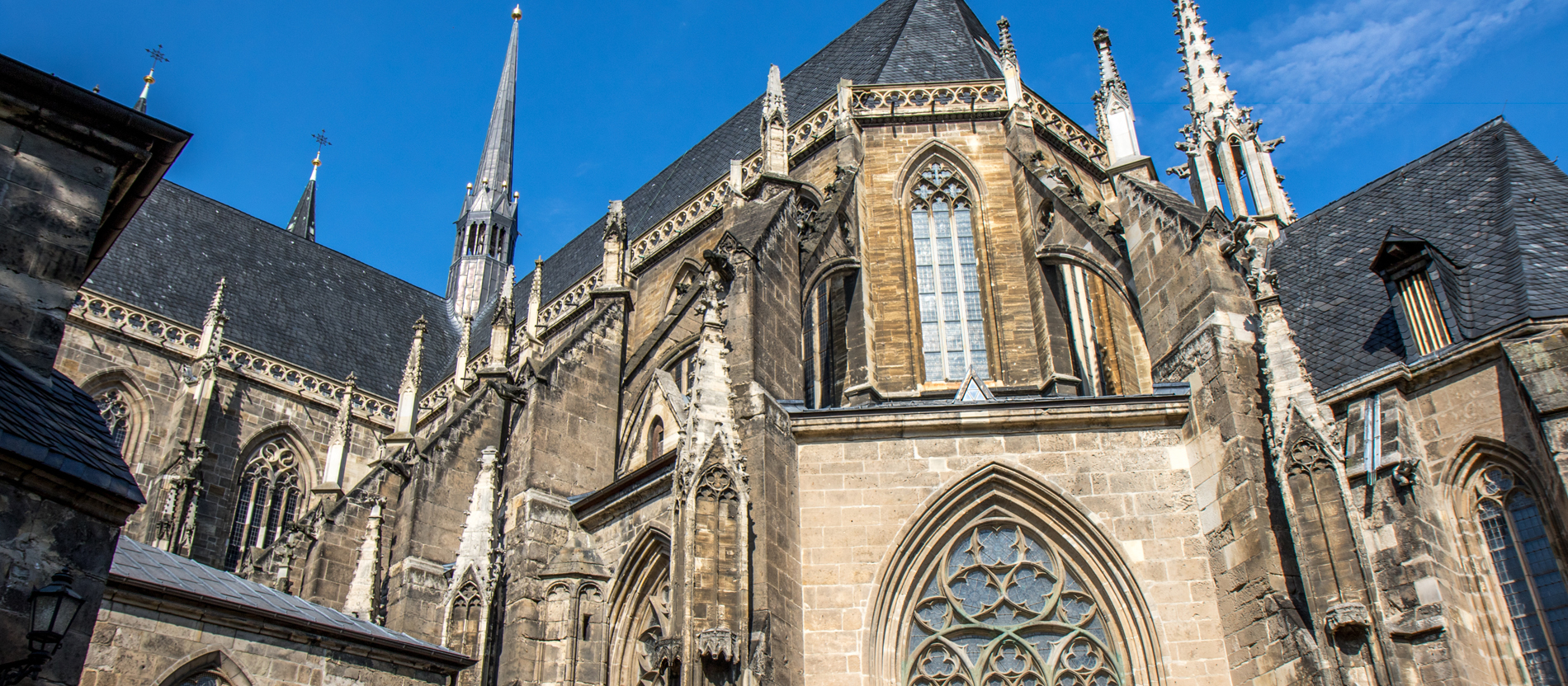Eine Detailaufnahme des Doms zu Halberstadt.