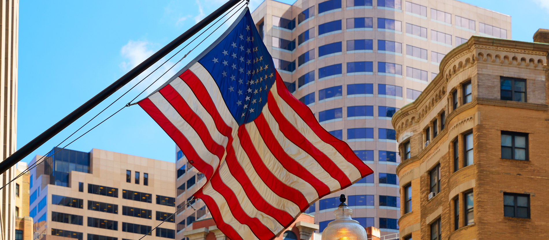 Die US-amerikanische Flagge in Boston.