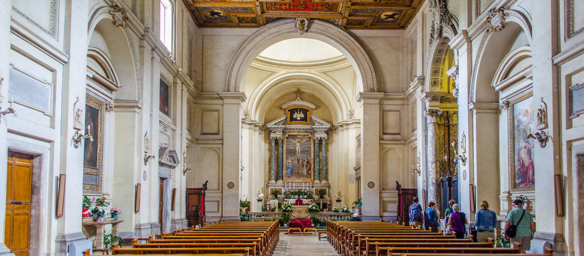 Die Basilika Sankt Sebastian vor den Mauern - San Sebastiano fuori le mura - von innen.