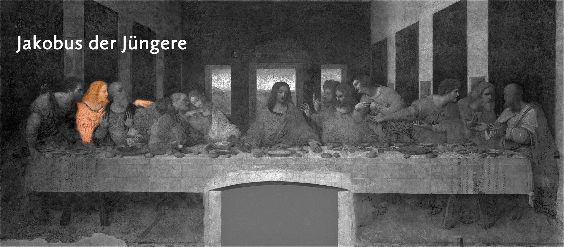 Jakobus der Jüngere – auch Sohn des Alphäus genannt – taucht in den Evangelien ebenfalls nur in den Apostellisten der Synoptiker auf (Mt 10, 3; Mk 3, 18; Lk 6, 15), während das Johannesevangelium keinen Mann dieses Namens erwähnt. In der kirchlichen Tradition wurde Jakobus mit anderen Trägern des Namens in der Bibel gleichgesetzt, darunter auch mit dem leiblichen Bruder Jesu. In der modernen Exegese ist dies jedoch umstritten. Jakobus der Jüngere soll als Märtyrer gestorben sein und wird daher als Heiliger mit einer Keule dargestellt.