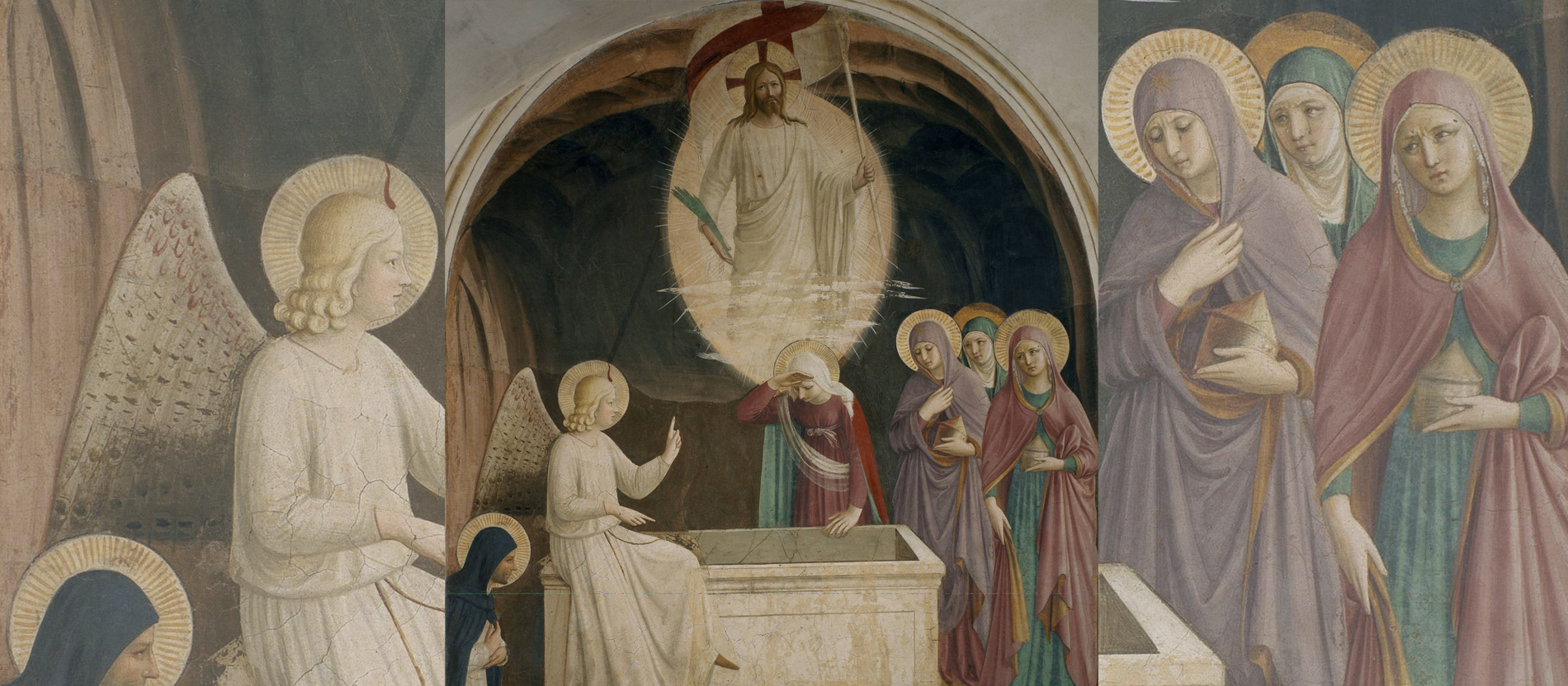 Der Engel sagt den Frauen, dass Jesus auferstanden ist.