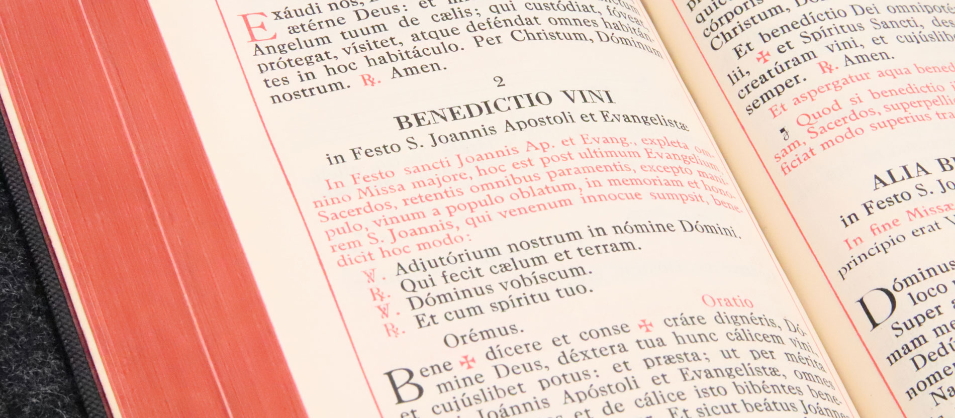 Weinsegnung am Fest des Apostels und Evangelisten Johannes im Rituale Romanum