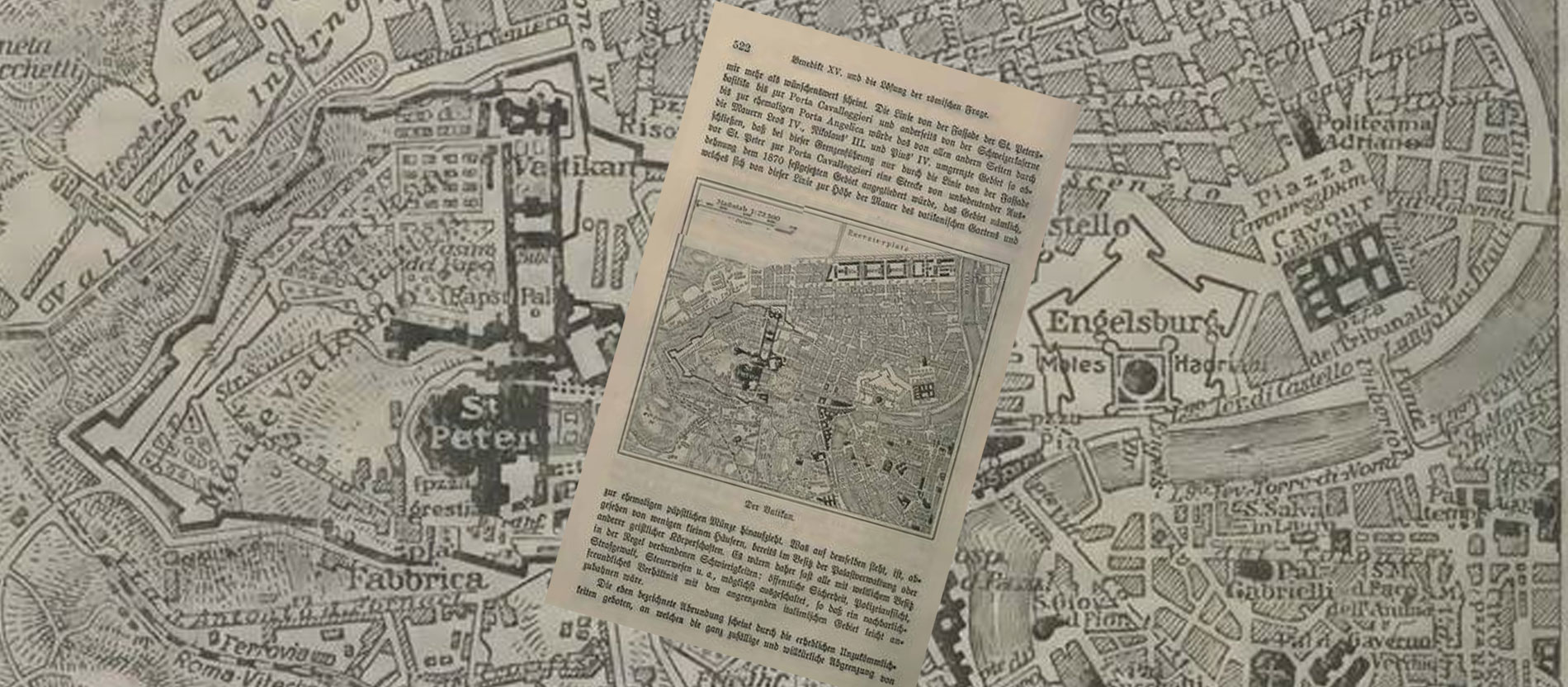 Ehrles Vorschlag für das Gebiet des Vatikanstaats, den er bereits 1916 in den 