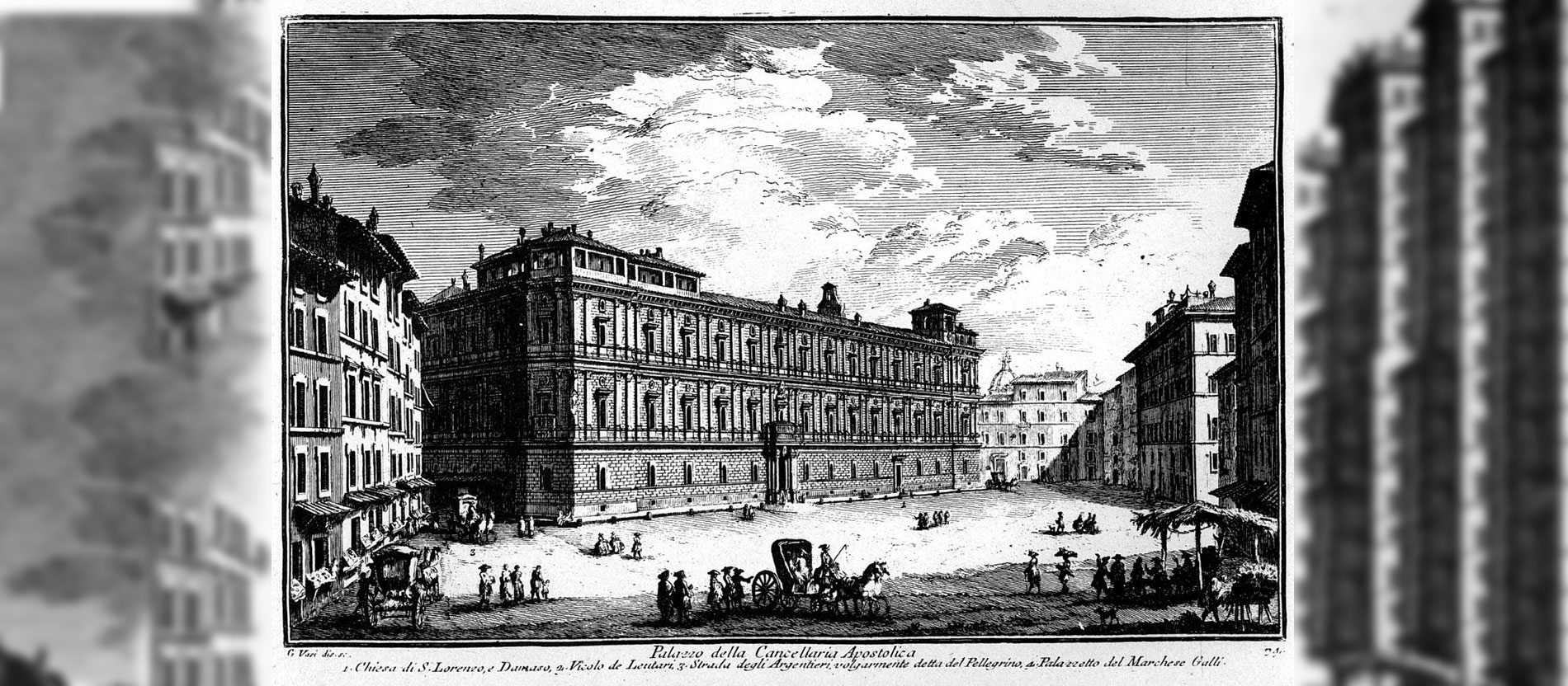 Stich des Palazzo della Cancelleria in Rom 