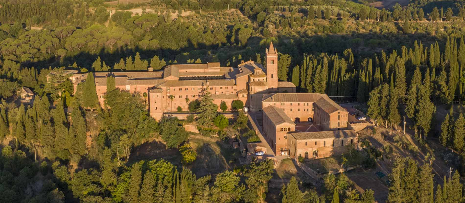 Die Abtei Monte Oliveto Maggiore in der Toskana.