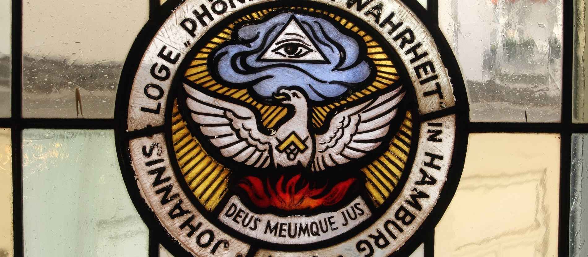 Signet einer Freimaurerloge mit einem Phoeniy in der Mitte