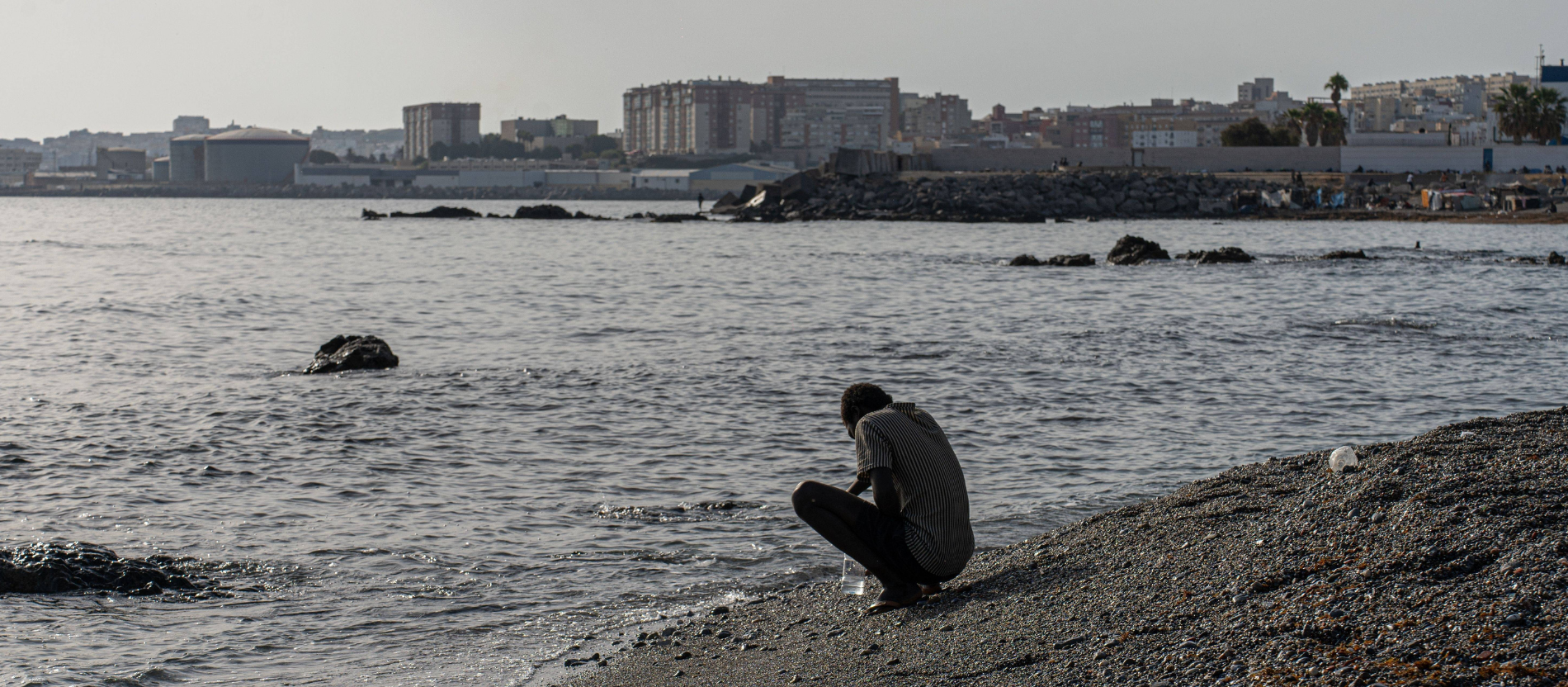 Migranten in der spanischen Exklave Ceuta im August 2026