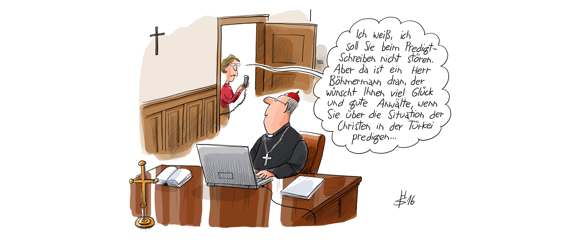 Karikatur zum Fall Böhmermann
