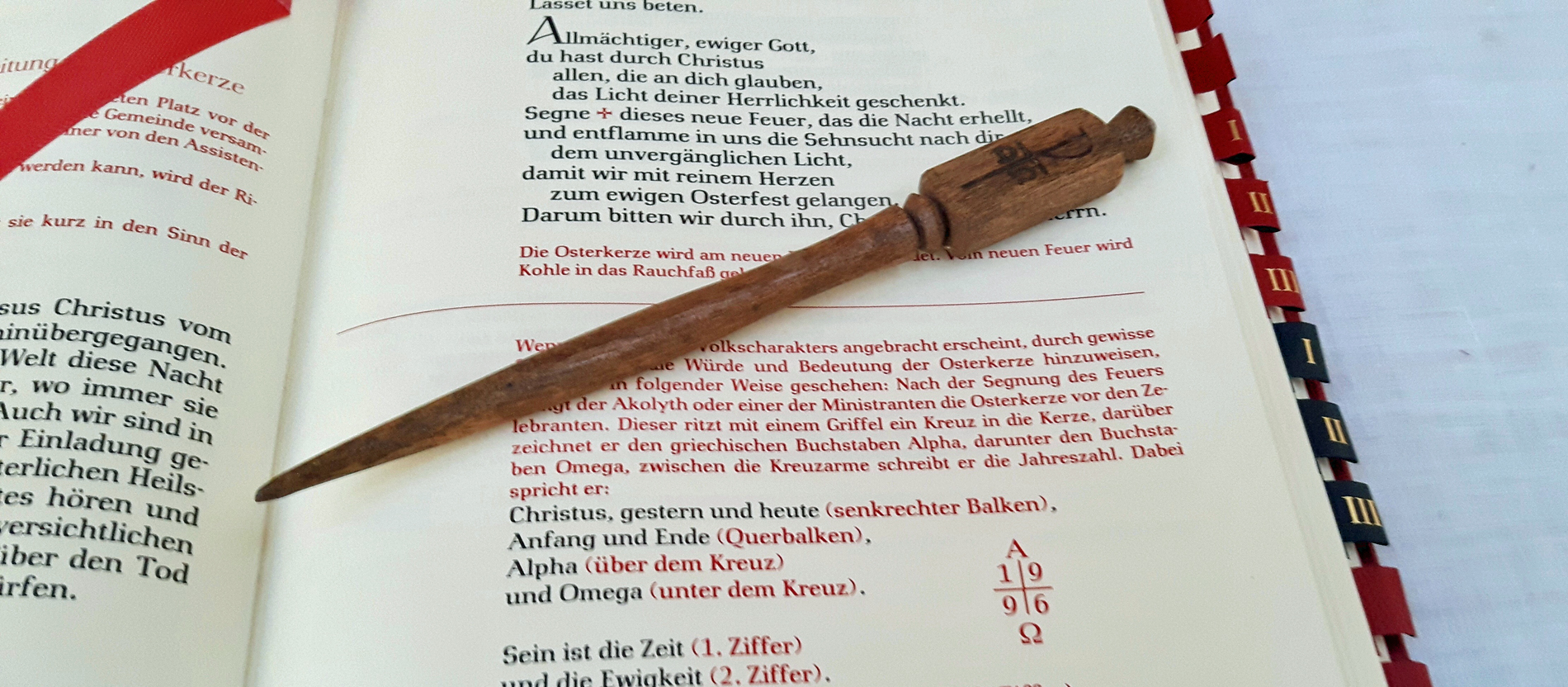 Ein Griffel zum Einritzen der Osterkerze