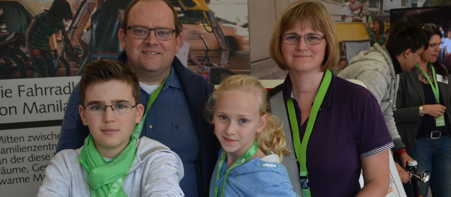 Familie auf dem Katholikentag in Leipzig