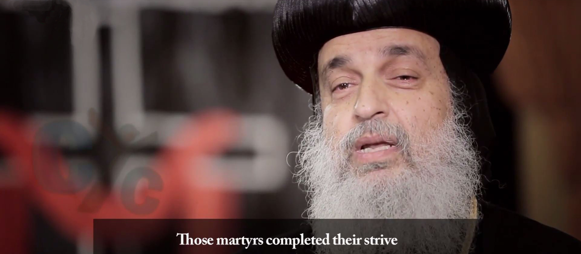 Screenshot aus einem Video-Statement des koptischen Bischofs Makarios.