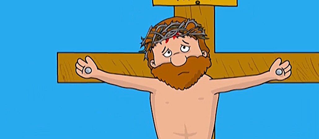 Jesus hängt am Kreuz