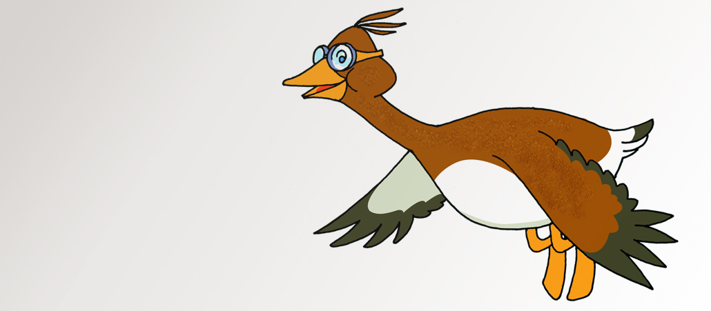 Gezeichnete lachende Gans