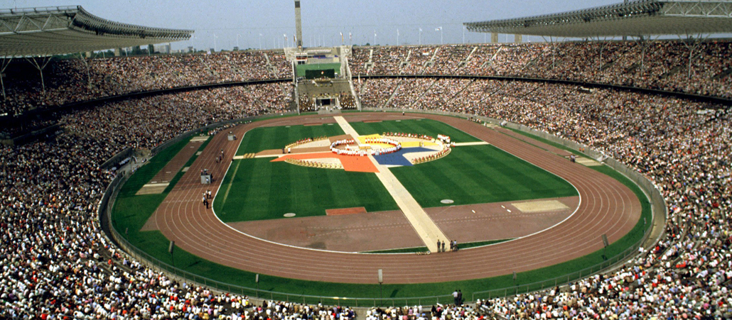 Abschlussveranstaltung des 86. Deutschen Katholikentags im Juni 1980 im Berliner Stadion.