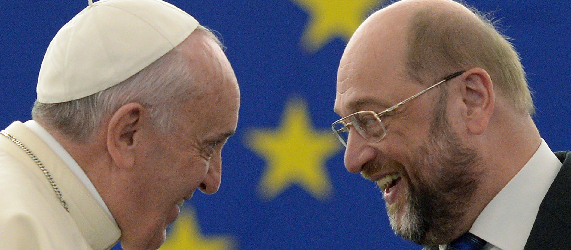 Papst Franziskus und EU-Parlamentspräsident Martin Schulz.