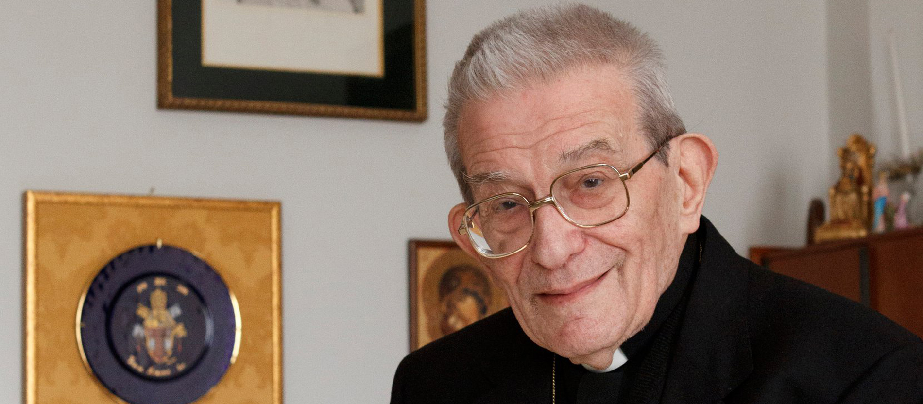 Loris Francesco Capovilla, ehemaliger Sekretär von Papst Johannes XXIII., am 21. Februar 2012 in Sotto il Monte Giovanni XXIII.