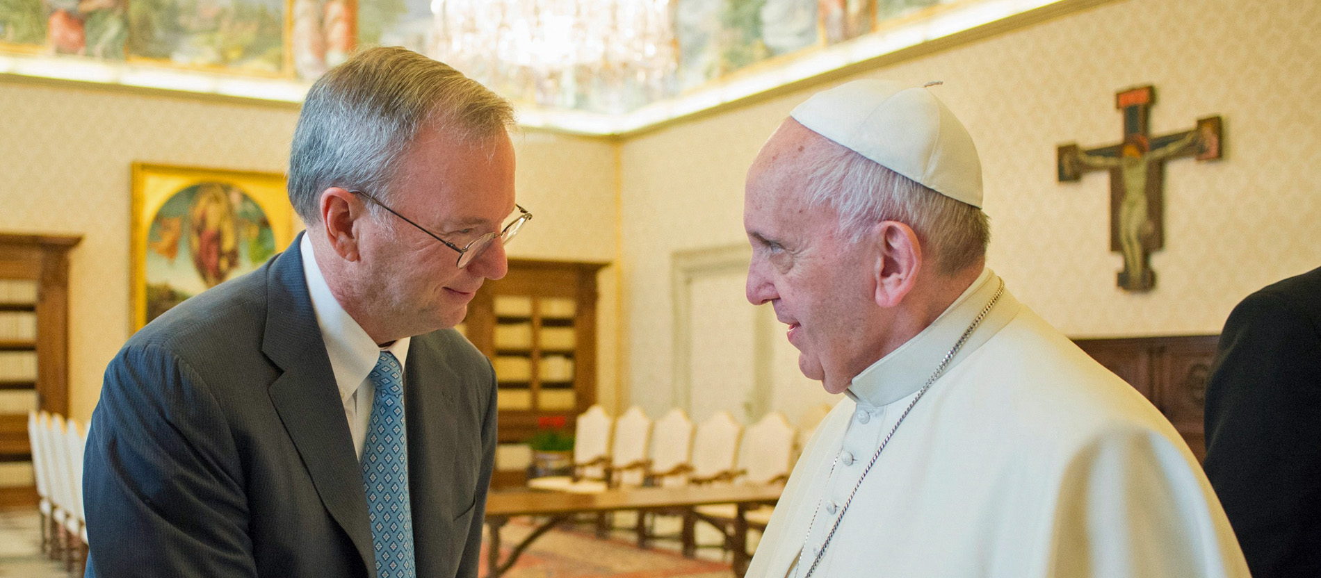 Papst Franziskus empfängt Google-Chef Eric Schmidt im Vatikan.