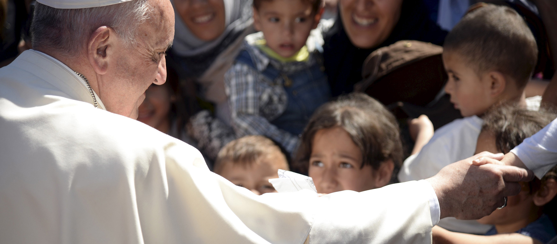 Papst Franziskus trifft Flüchtlinge auf Lesbos.