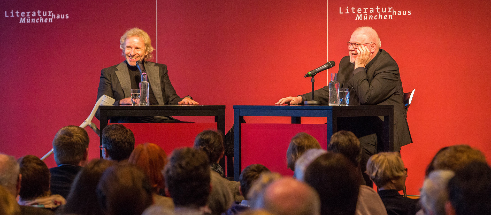 TV-Moderator Thomas Gottschalk und Kardinal Reinhard Marx diskutieren in München über 
